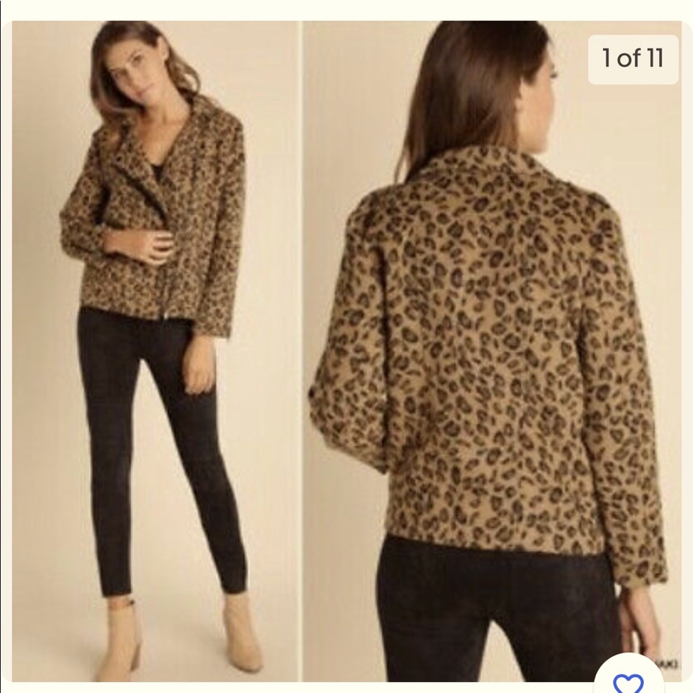 Umgee Leopard Print Moto Jacket | Size 2XL